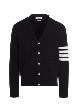 '4 bar' cardigan Blue