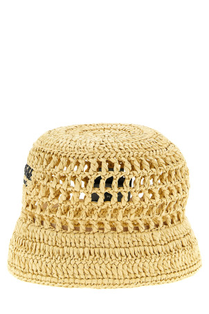 Капелюх-котел з логотипом, виготовлений гачком, бежевий PRADA 1HC1372C2TF0018