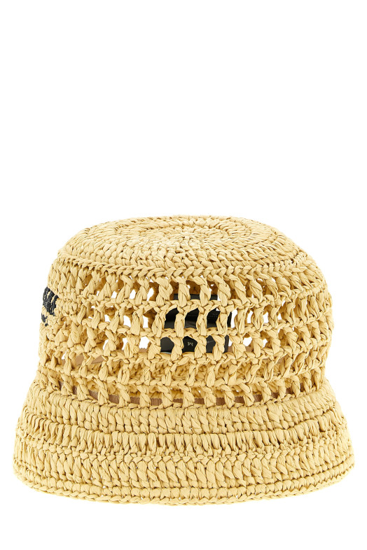 Крючковая шляпа с логотипом Бежевая PRADA 1HC1372C2TF0018