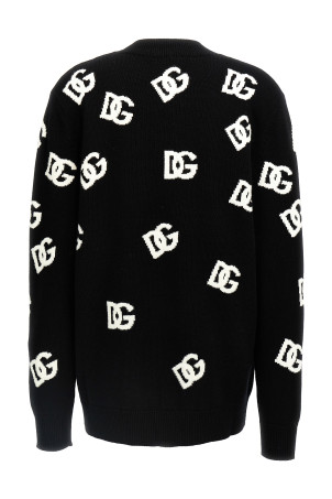 Jacquard logo cardigan Black-grey