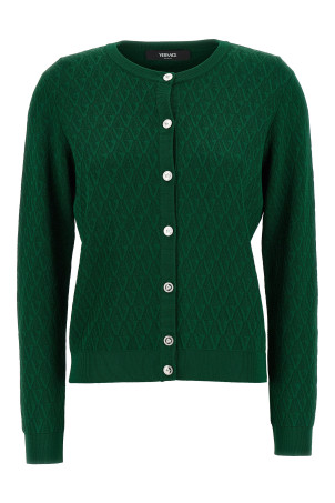 Cardigan pattern V Green