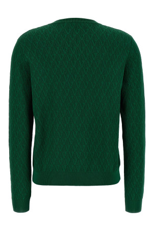 Cardigan pattern V Green