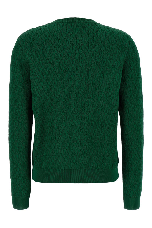 Cardigan pattern V Green