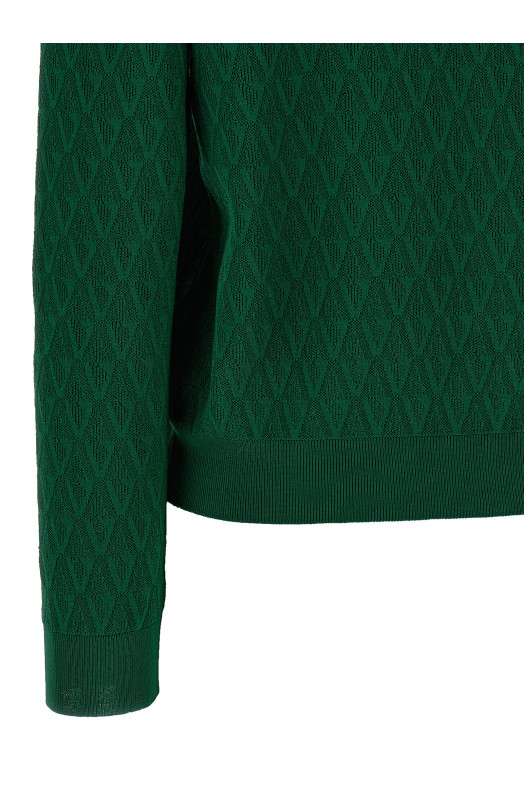 Cardigan pattern V Green