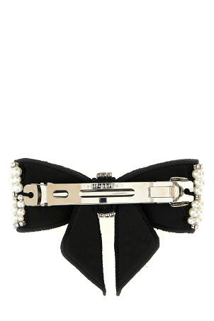 Затискач для волосся «Чорна перлина з атласною стрічкою» Чорний RS26628HBBLACK