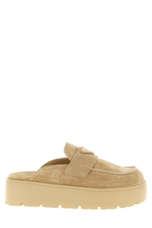 Замшевые сабо Бежевый PRADA 1XZ778F045054F0379