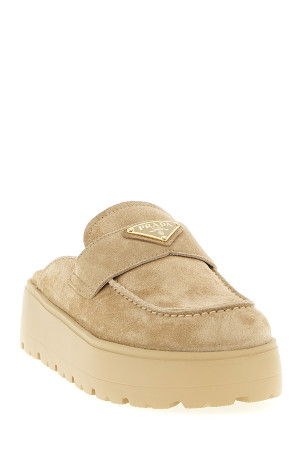 Замшевые сабо Бежевый PRADA 1XZ778F045054F0379