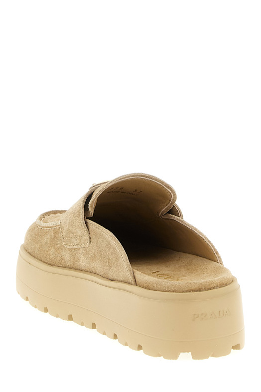 Замшевые сабо Бежевый PRADA 1XZ778F045054F0379