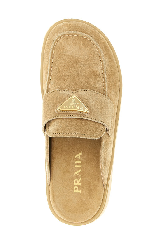 Замшевые сабо Бежевый PRADA 1XZ778F045054F0379