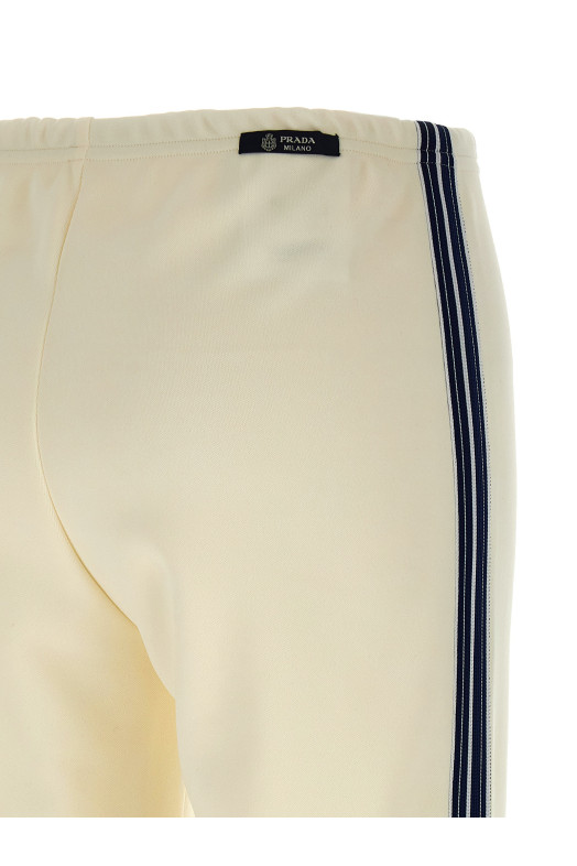 Джоггеры с боковыми полосками Белые PRADA 132416SOOO18VXF0304