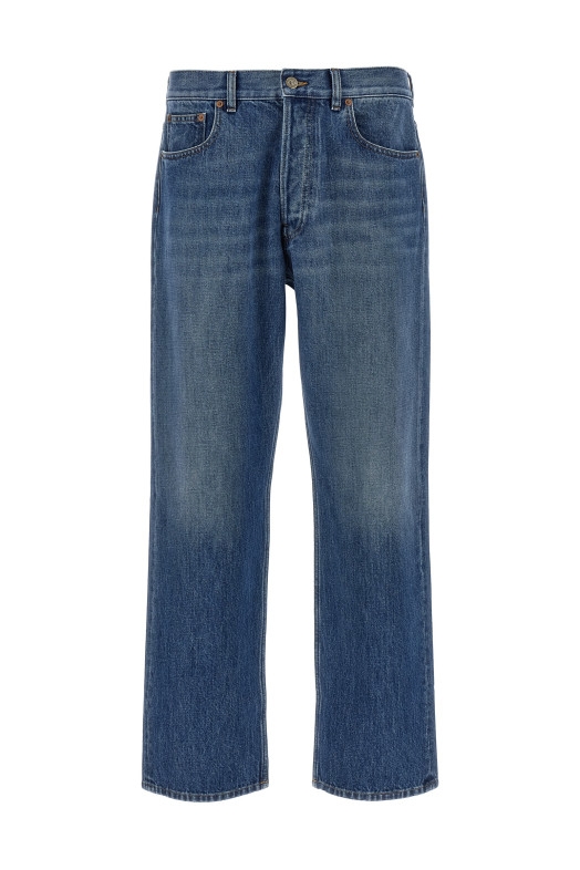 Джинсы Valentino Garavani с пятью карманами Синие V3DE05EB6M558