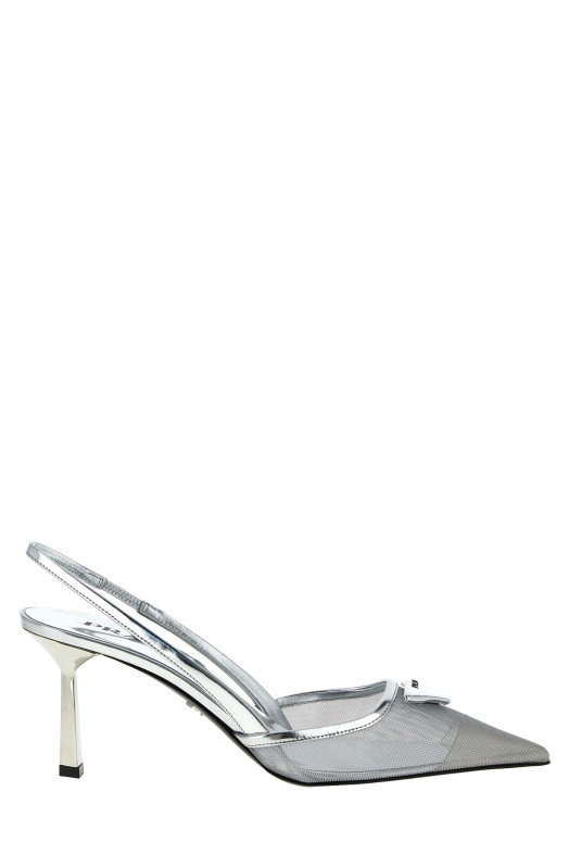 Triangle logo slingback Silver