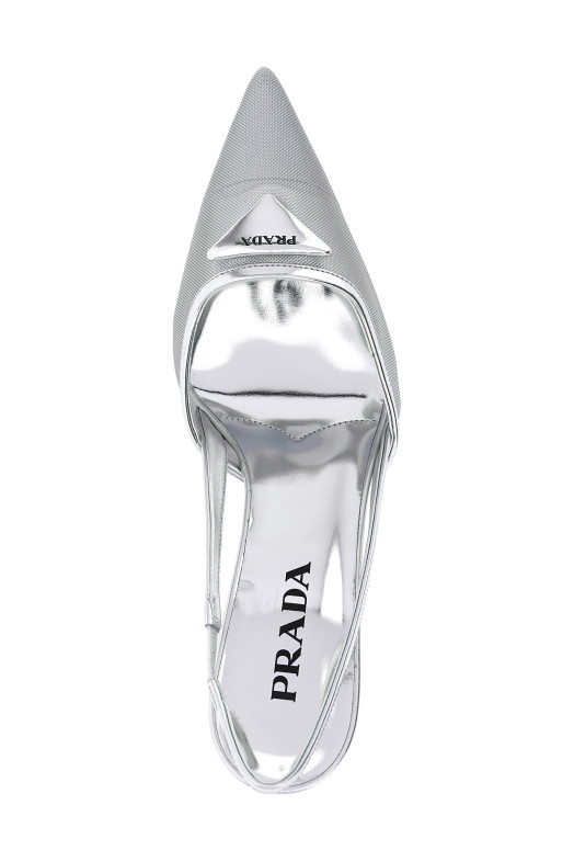 Triangle logo slingback Silver