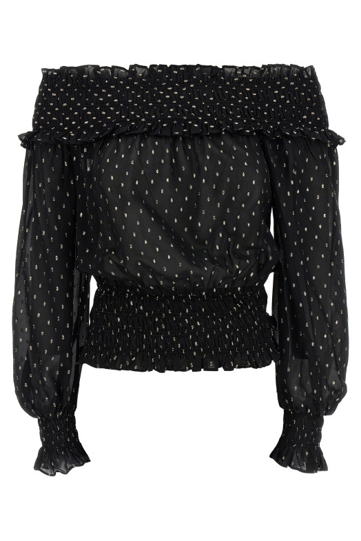 Топ «Черный и золотой шифон» Черный RS26156TBBBLACK