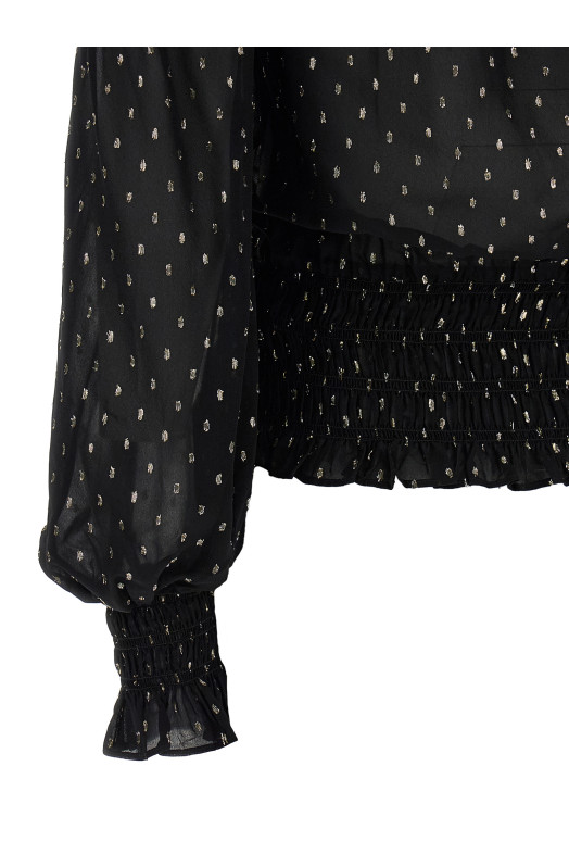Топ «Черный и золотой шифон» Черный RS26156TBBBLACK