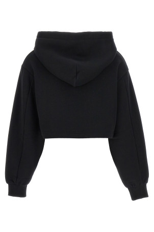 Кроп-топ с капюшоном и вышитым логотипом Черный DOLCE & GABBANA F9R32ZGDBZ0N0000