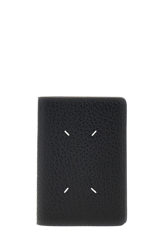 'Four Stitches' passport holder Black
