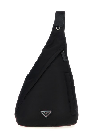 Re-nylon one-shoulder backpack Black