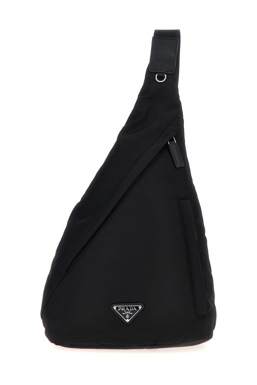 Re-nylon one-shoulder backpack Black
