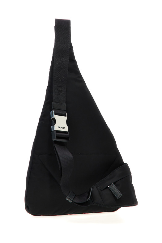 Re-nylon one-shoulder backpack Black