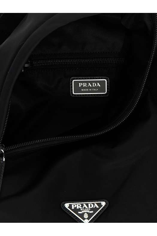 Re-nylon one-shoulder backpack Black