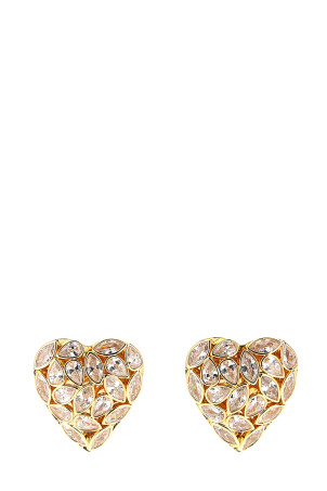 'Embellished Heart' earrings Gold