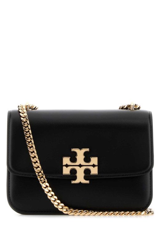 Black leather small Eleanor shoulder bag TORY BURCH (166169)
