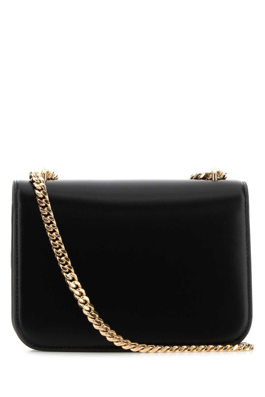 Black leather small Eleanor shoulder bag TORY BURCH (166169)
