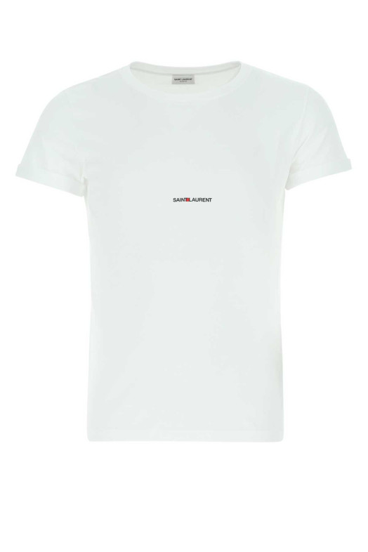 White cotton t-shirt SAINT LAURENT (464572YB2DQ)