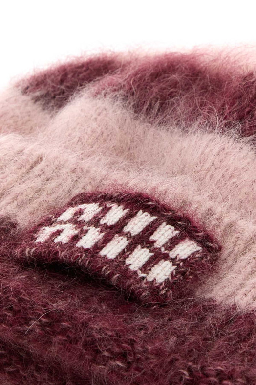 Embroidered mohair blend beanie hat MIU MIU (5HC3782CVE)
