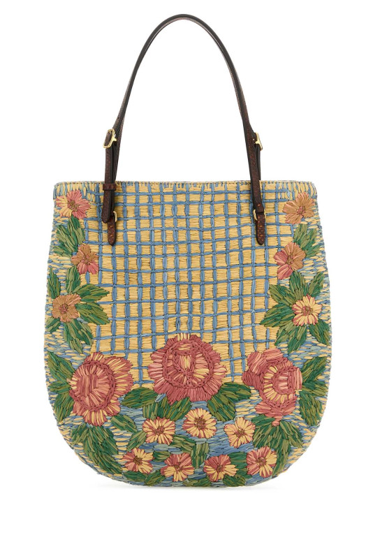 Embroidered raffia VLogo Signature shoulder bag VALENTINO GARAVANI (7W2B0S05CSD)