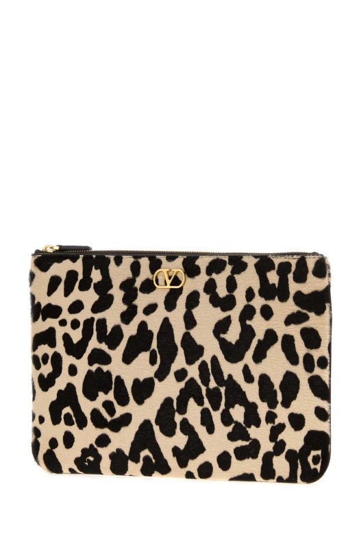 Printed calf hair VLogo Signature pouch VALENTINO GARAVANI (7W2P0AK4WIE)