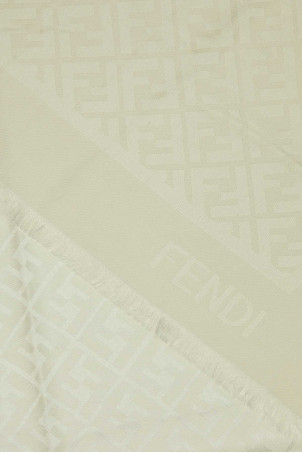 Ivory silk blend scarf FENDI (FXT069AJW7)