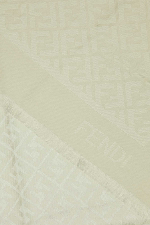 Шарф из смеси шелка и слоновой кости FENDI (FXT069AJW7)