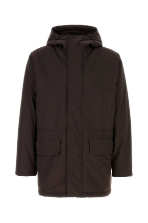 Dark brown polyester padded jacket HERNO LAMINAR (GI00178UL12838)