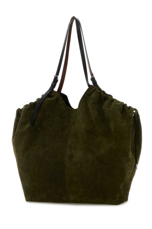 Olive green suede Drawstring shopping bag MAISON MARGIELA (SB2WC0007P8572)