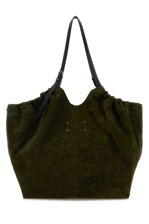 Оливково-зелена замшева сумка для покупок на шнурку MAISON MARGIELA (SB2WC0007P8572)