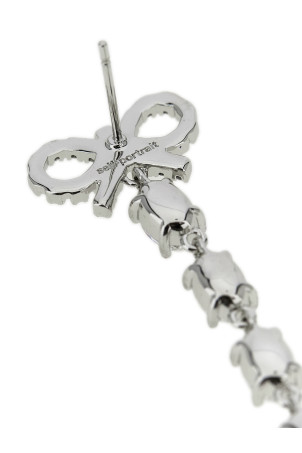 'Bow Pearl Droplet' earrings Silver