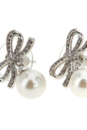 'Bow Pearl' earrings Silver
