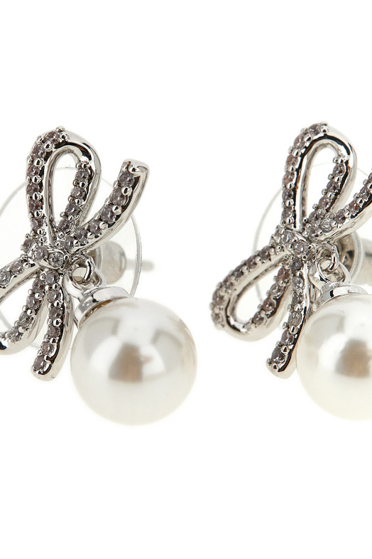 'Bow Pearl' earrings Silver