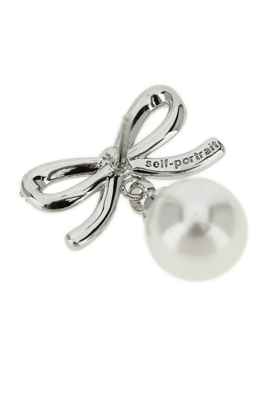'Bow Pearl' earrings Silver