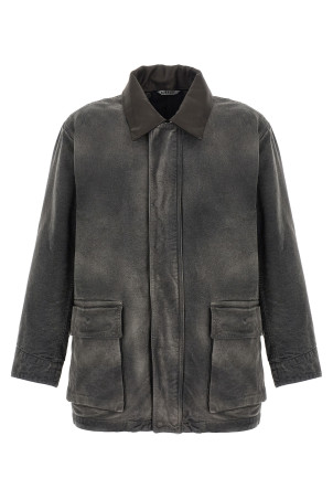 Removable collar jacket Black