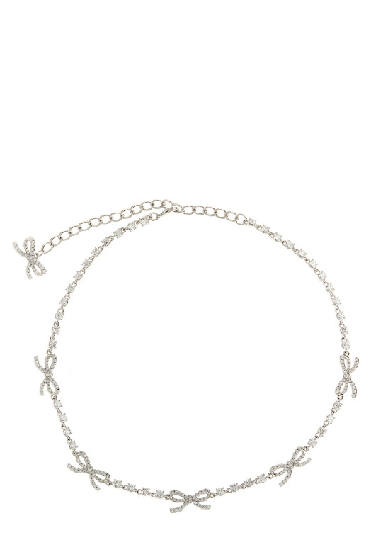 'Crystal Bow' necklace Silver