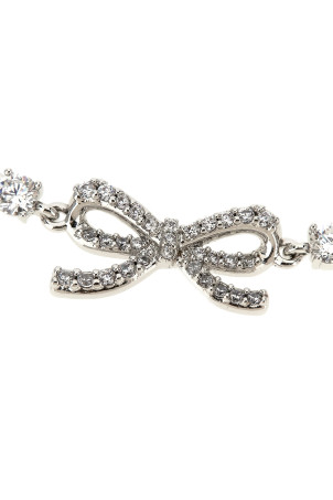 'Crystal Bow' necklace Silver