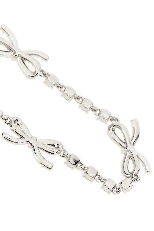 'Crystal Bow' necklace Silver