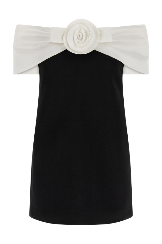 Платье «Black Crêpe Flower Mini» Черно-серое RS26180SBBLACK