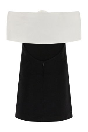 'Black Crêpe Flower Mini' dress Black-grey