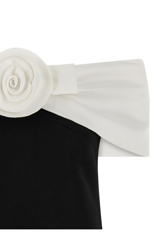 Платье «Black Crêpe Flower Mini» Черно-серое RS26180SBBLACK