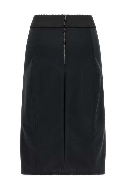 Спідниця з мереживними вставками Чорна DOLCE & GABBANA F4BKDTGDCLSN0000