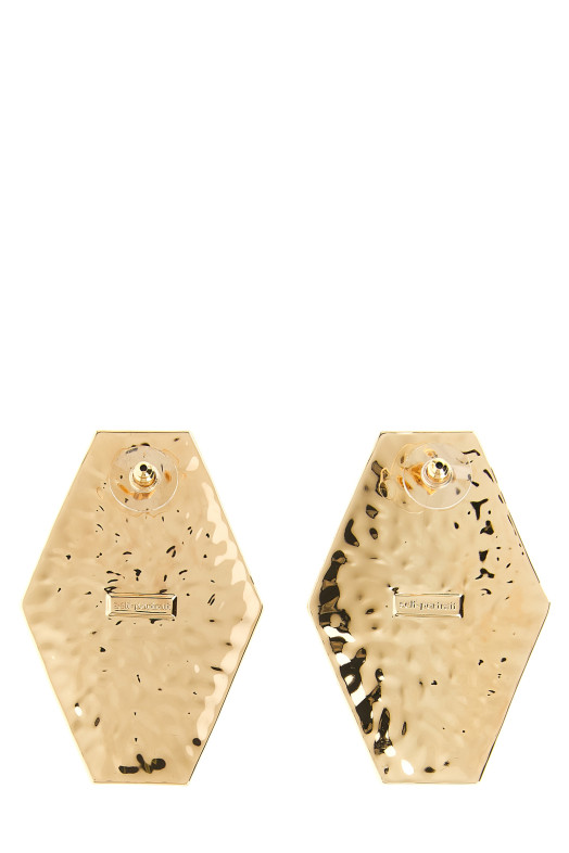 'Large Hammered Gold Pearl' earrings Gold